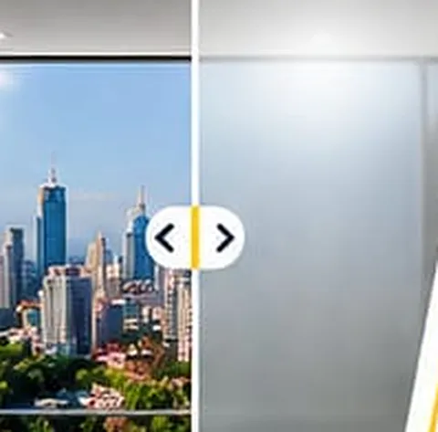 Smart film window switching between clear and frosted